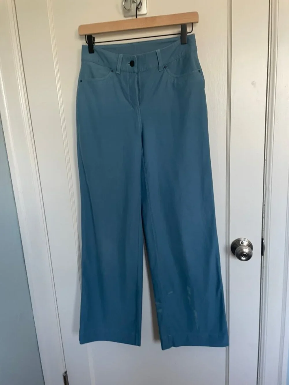 Lululemon City Sleek Wide Leg Pant *Stain Sz 25 Steel Blue High Rise